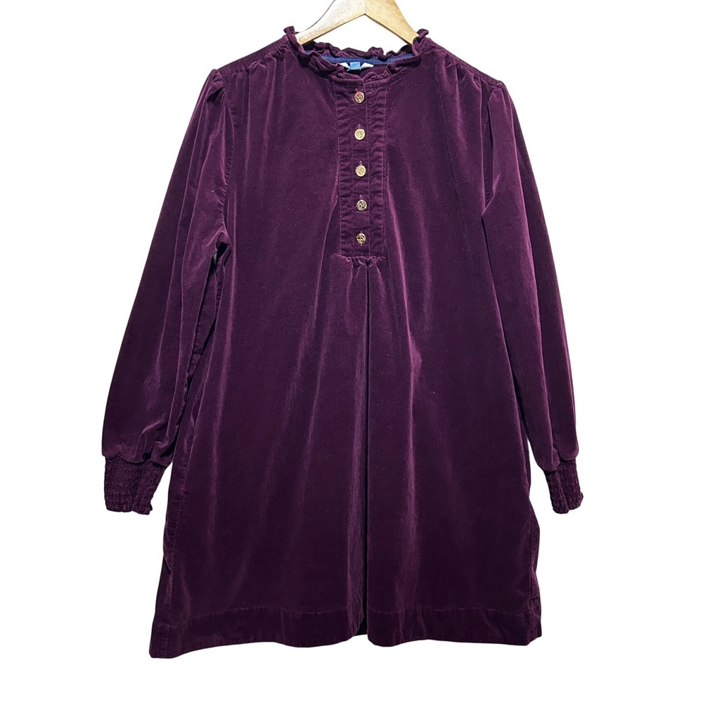 Draper James Twee Cottage Babydoll Corduroy Velvet Dress XL Purple Ruffle